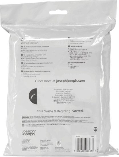 Joseph Joseph 30118 szemeteszsák 30L (20 db / tekercs) - Átlátszó