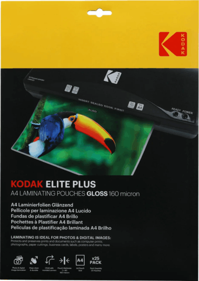 Kodak 160 mikron A4 fényes lamináló fólia (25 db / csomag)