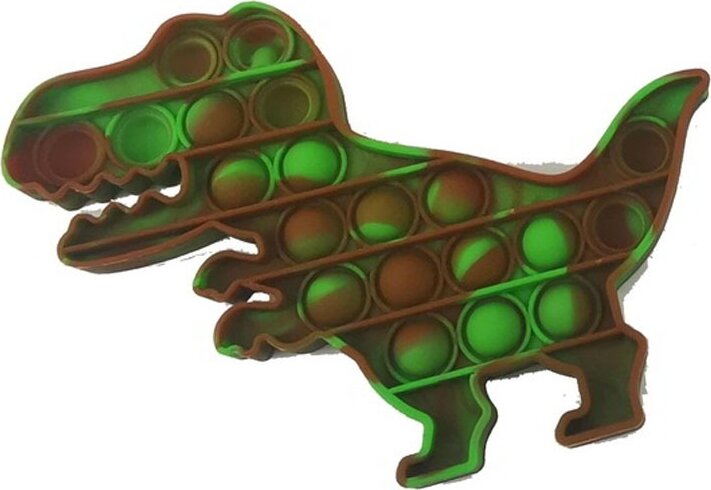 Push Poppers Dinó stresszoldó játék - Barna / Zöld