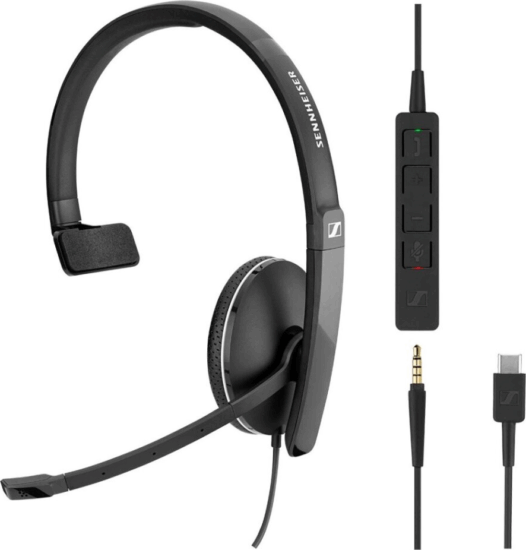 Sennheiser Epos Adapt 135 USB-C II Mono Vezetékes Headset - Fekete Sennheiser Epos Adapt 135 USB-C II Mono Vezetékes Headset - Fekete