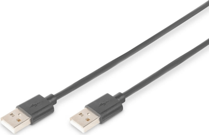Digitus USB-A apa - USB-A apa 2.0 Adat és töltő kábel - Fekete (1.8m)