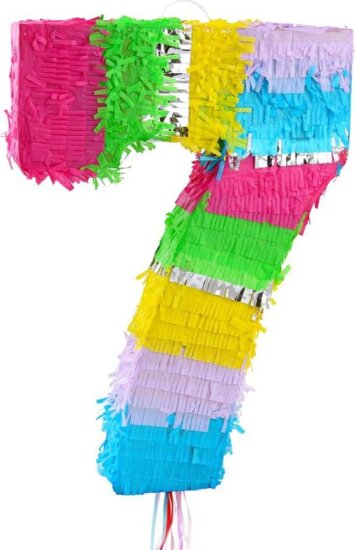 7-es szám formájú pinata - 35 x 7,5 x 50 cm