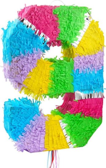 9-es szám formájú pinata - 35 x 7,5 x 50 cm