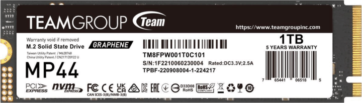TeamGroup 1TB MP44 M.2 PCIe SSD
