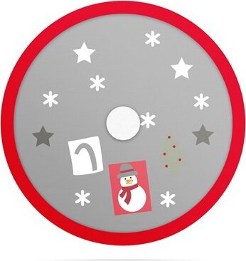 Family Christmas 58277B Karácsonyfa Dekorációs alátét terítő - Szürke/piros Family Christmas 58277B Karácsonyfa Dekorációs alátét terítő - Szürke/piros