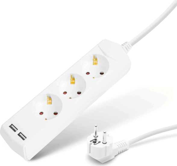 Delight 20201U 220V Elosztó 3 aljzatos 1.5m - Fehér Delight 20201U 220V Elosztó 3 aljzatos 1.5m - Fehér