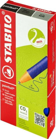 Stabilo pointball Nyomógombos golyóstoll készlet 10 db - 0.5mm / Kék Stabilo pointball Nyomógombos golyóstoll készlet 10 db - 0.5mm / Kék