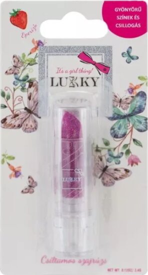Lukky: Eper ízű csillámos szájrúzs - Magenta Lukky: Eper ízű csillámos szájrúzs - Magenta