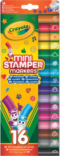Crayola Mini mintázó filctoll készlet - Vegyes színek (16 db / csomag)