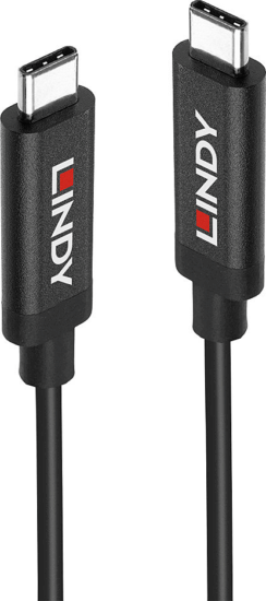 Lindy 43308 USB Type-C apa - USB Type-C apa Adat és töltő kábel - Fekete (5m)