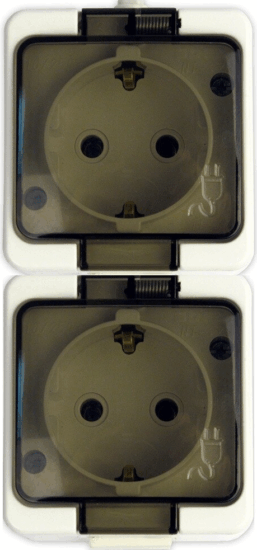 Anco 321167 Junior 2-es Fali Átlátszó csapófedeles aljzat - Fehér