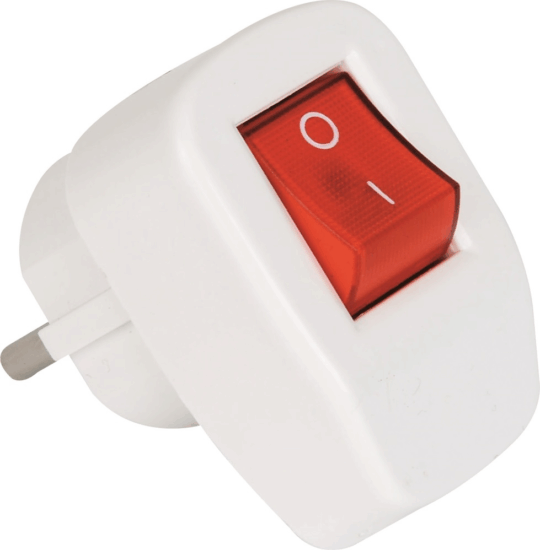 Anco 321728 16A 250V Lengő dugvilla kapcsolóval - Fehér