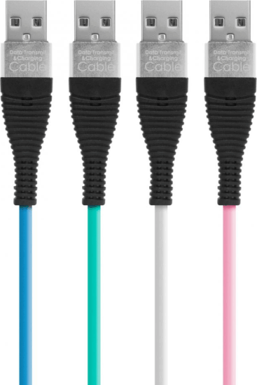 Delight 55438 USB A apa - Lightning apa Szilikon iPhone töltőkábel - Többszínű (1m)