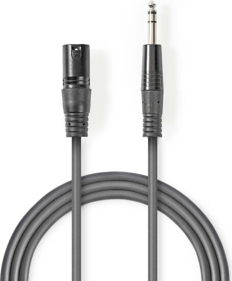 Nedis COTH15100GY15 XLR apa - 6.35mm Jack apa Kábel (1.5m) Nedis COTH15100GY15 XLR apa - 6.35mm Jack apa Kábel (1.5m)