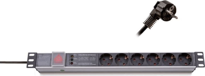 Triton 620P06 19" 6x250V Elosztópanel 1U - Fekete