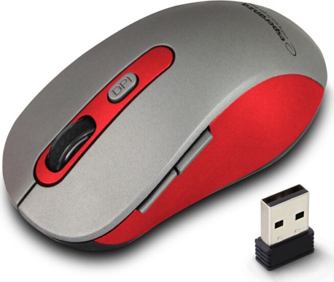Esperanza EM131R Wireless egér - Szürke/Piros