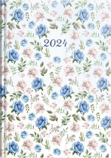 Toptimer Joy A5 2024 Heti határidőnapló - Kék rózsa