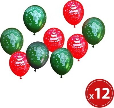 Family Christmas 58752 Karácsonyi Dekorációs lufi szett (12 darabos)
