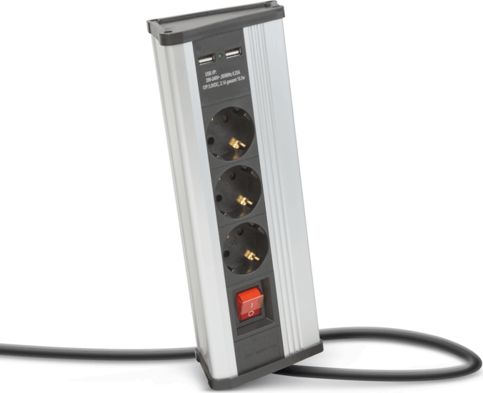 Delight 20483S 250V Túlfeszültség védő elosztó 3 aljzatos 1.5m - Fekete/Szürke Delight 20483S 250V Túlfeszültség védő elosztó 3 aljzatos 1.5m - Fekete/Szürke