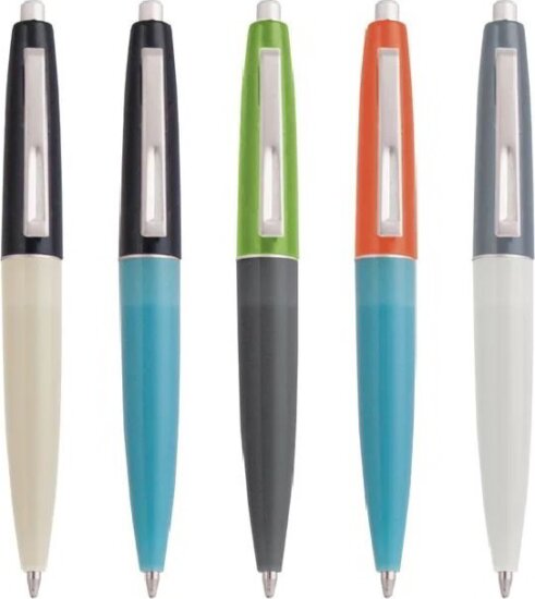 Kikkerland Mini retro Nyomógombos golyóstoll készlet 5 darabos - 1mm / Fekete