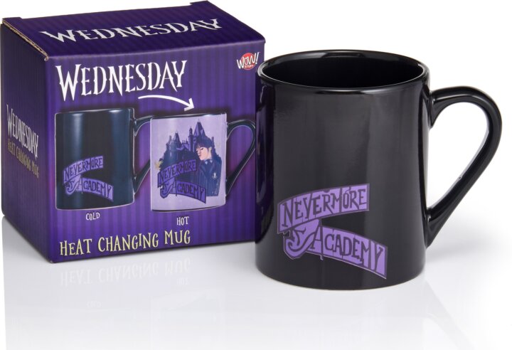 Wednesday 360ml hőre változó bögre felirattal - Fekete