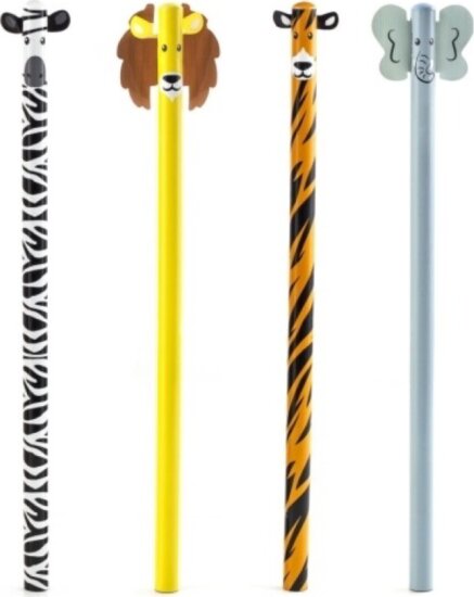 Kikkerland S/4 Safari állatos ceruza készlet (4 db / csomag) Kikkerland S/4 Safari állatos ceruza készlet (4 db / csomag)