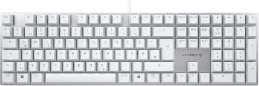 Cherry KC 200 MX2A Silent Red USB Billentyűzet Ezüst/Fehér - Német