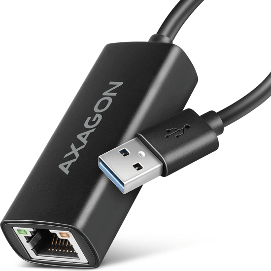 Axagon ADE-AR USB-A 3.2 - Gigabit Ethernet adapter - Fekete