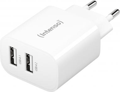Intenso W24AA 2x USB-A Hálózati Töltő Adapter 24W - Fehér Intenso W24AA 2x USB-A Hálózati Töltő Adapter 24W - Fehér
