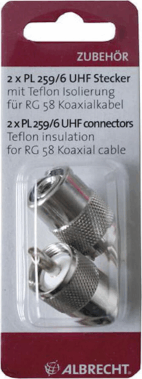 Albrecht PL259/6 UHF Csatlakozó RG-58 kábelhez (2 db / csomag)