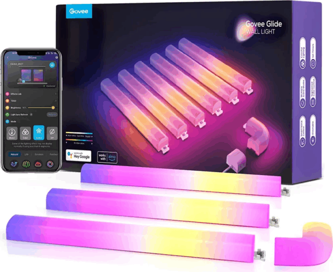 Govee B6062 Glide Fali LED Dekorációs Lámpa - RGBIC