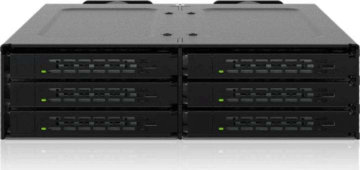 Icy Dock MB118VP-B ToughArmor 6x 2.5" U.2/U.3 NVMe - 5.25" SSD beépítő keret