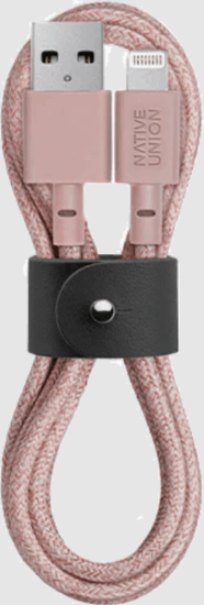 Native Union USB-A apa - Lightning apa 2.0 iPhone töltőkábel - Rózsaszín (1.2m)