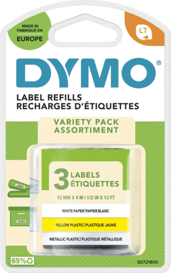 Dymo S0721800 Letratag Festékszalag csomag - Papír / Műanyag / Fém