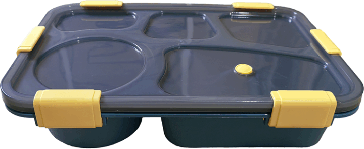 Iris KT-004-BL Műanyag ételtároló doboz 5 rekeszes 3,2L - Kék