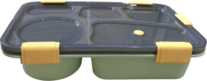 Iris KT-004-GR Műanyag ételtároló doboz 5 rekeszes 3,2L - Zöld
