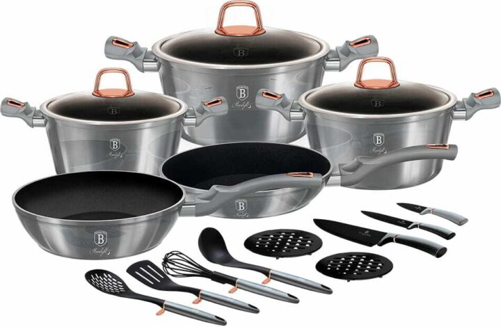Berlinger Haus BH/7044 Edénykészlet - Metál szürke (17 részes)