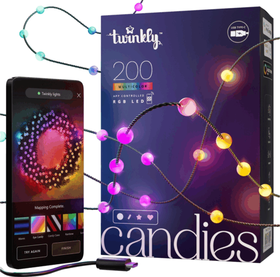 Twinkly TWKP200RGB-G Beltéri LED fényfüzér 6m - Színes Twinkly TWKP200RGB-G Beltéri LED fényfüzér 6m - Színes