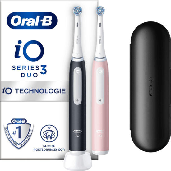 Oral-B iO Series 3N Duo Magnetikus Elektromos fogkefe (2db) - Fekete/Rózsaszín Oral-B iO Series 3N Duo Magnetikus Elektromos fogkefe (2db) - Fekete/Rózsaszín