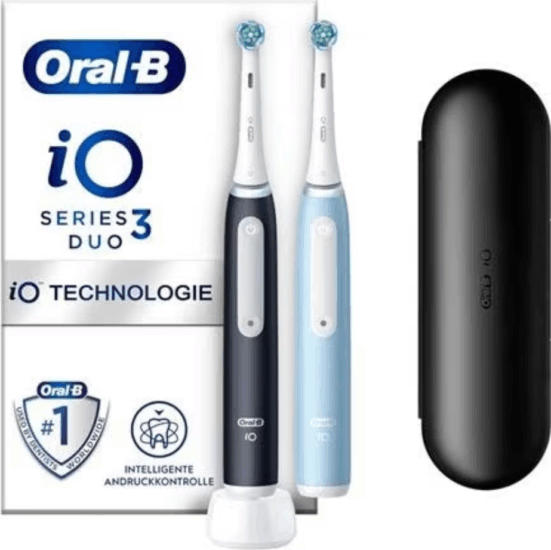 Oral-B iO Series 3N Duo Magnetikus Elektromos fogkefe (2db) - Fekete/Kék