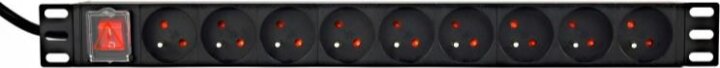Gembird 250V EG-PDU-9F2F Rackbeépíthető elosztó 9 aljzatos 2m - Fekete