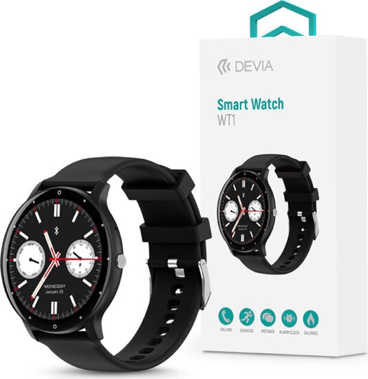 Devia WT1 Smart Watch Okosóra - Fekete