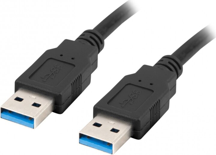 Lanberg USB-A apa - USB-A apa 3.0 Adatkábel - Fekete (1.8m)