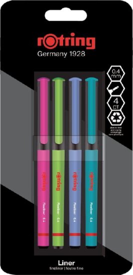 Rotring Liner Tűfilc készlet - Vegyes színek (4 db / csomag)