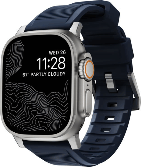 Nomad Rugged Strap Apple Watch Gumi szíj 49/45/44m/42 mm - Sötétkék