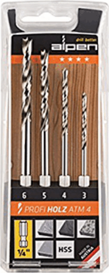 Alpen 603002100 ATM 4 HSS Fúrószár készlet (4db / csomag)
