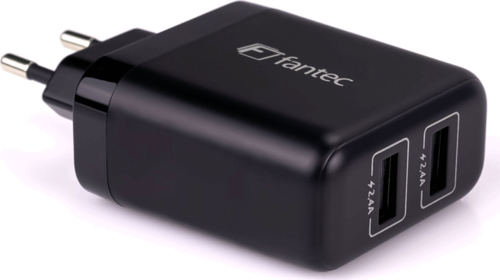 Fantec 2478 2x USB Type-A Hálózati töltő - Fekete (24W)