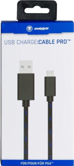 Snakebyte 600787 USB Type-A apa - MÍicroUSB apa Adat és töltő kábel - Fekete/Kék (4m) Snakebyte 600787 USB Type-A apa - MÍicroUSB apa Adat és töltő kábel - Fekete/Kék (4m)