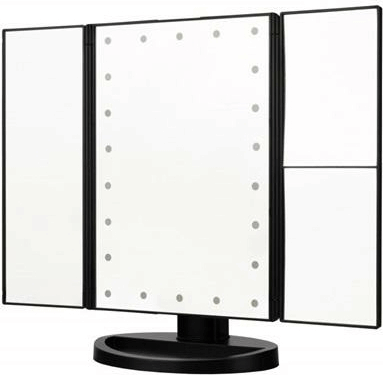 Humanas HS ML04 LED Asztali Kozmetikai Sminktükör 23,8 x 34,6 cm - Fekete