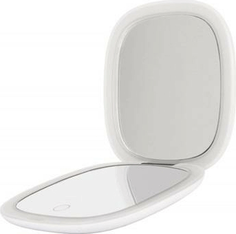 Humanas HS PM01 LED Hordozható Összecsukható Kozmetikai Sminktükör 10 x 10 cm - Fehér